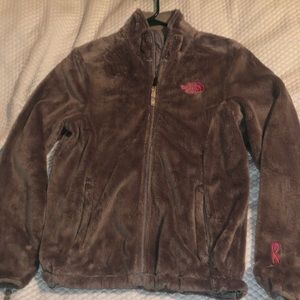 Grey/breast cancer North Face Jacket